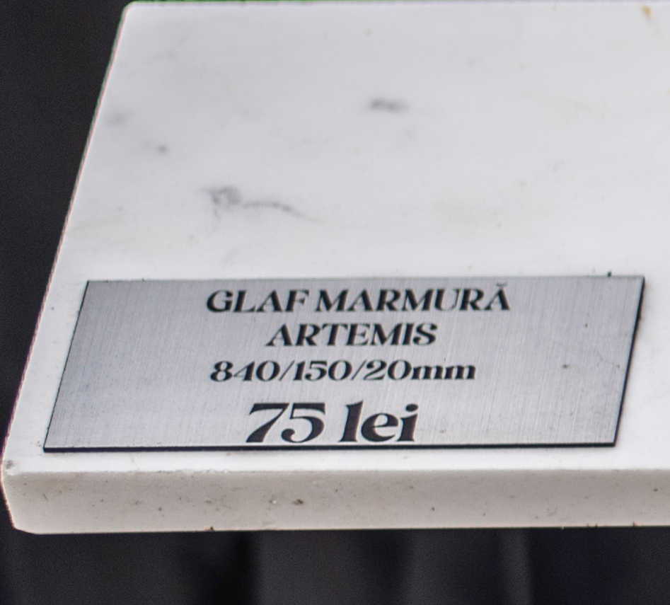 Etichetă glaf marmură Artemis – dimensiune și preț